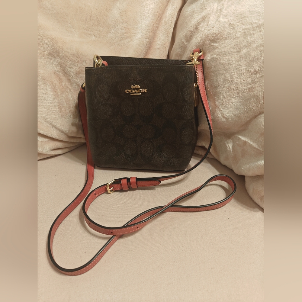 SOLD!!! Coach Brown and Red Crossbody Bag